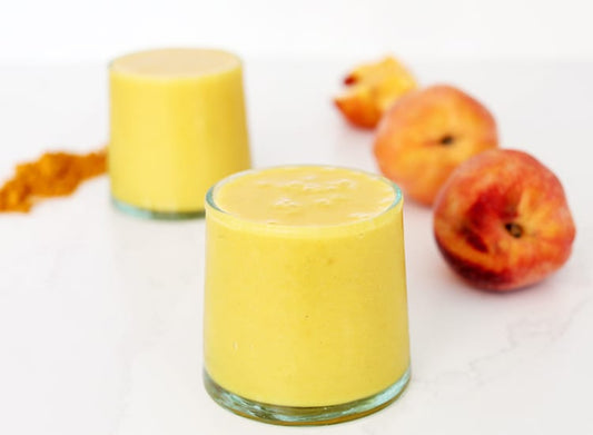 Turmeric smoothie with peaches