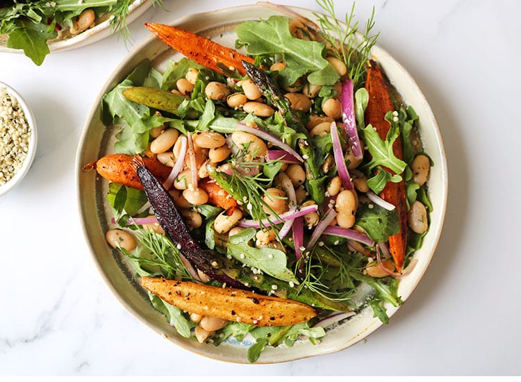 Grilled Vegetable White Bean Salad With Dill