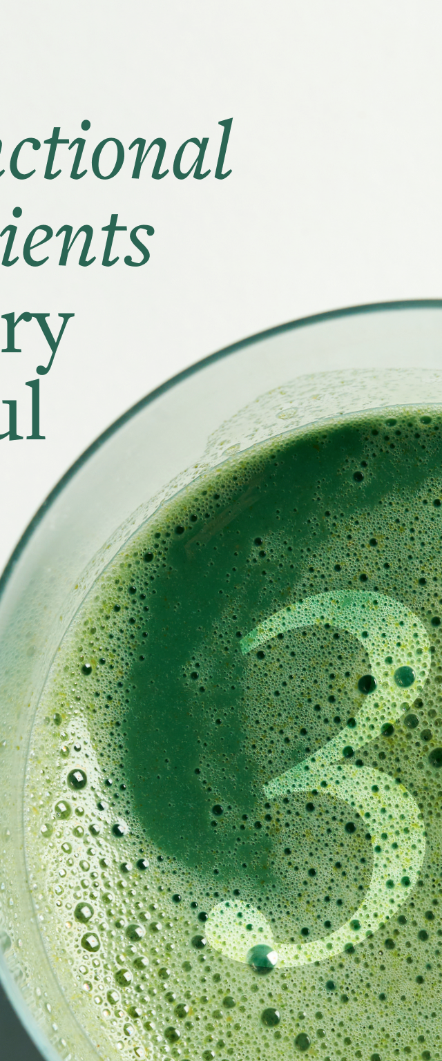 31 Functional Ingredients in every blissful sip. Clean Greens shake in a glass.