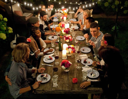People eating at a party