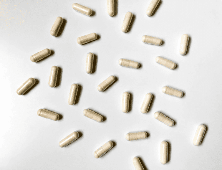 capsules on a white background