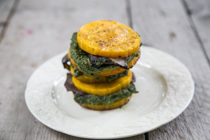 Portobello And Butternut Squash Napoleon
