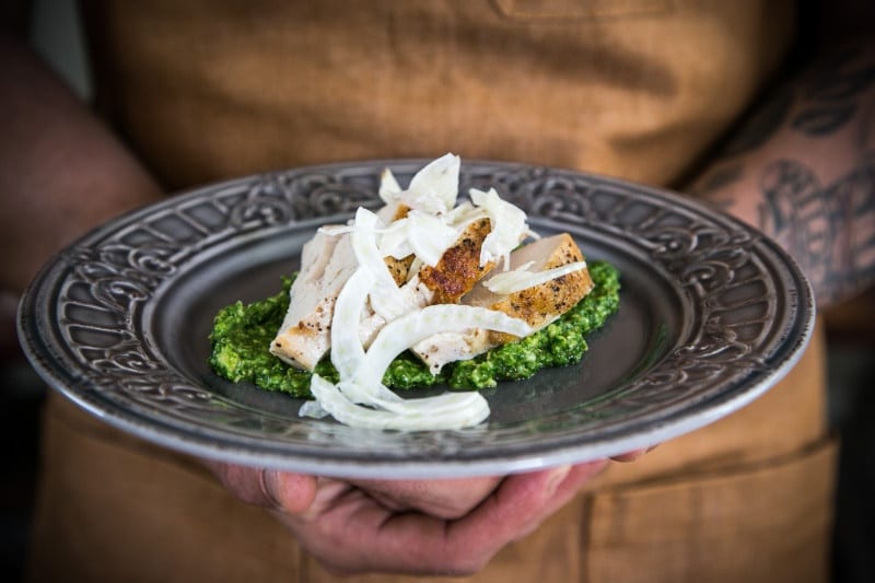 Roasted Chicken With Arugula Pesto