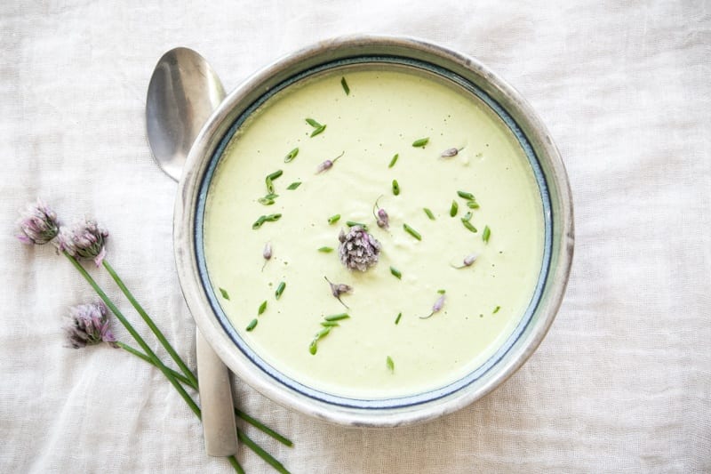 Chilled Pea And Caramelized Onion Soup