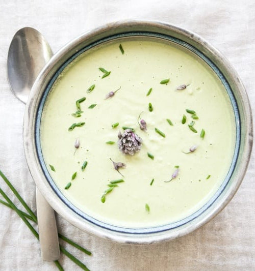 Chilled Pea And Caramelized Onion Soup