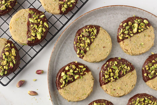 Chocolate Pistachio Shortbread Cookies for a Healthy Holiday Treat
