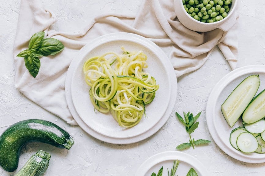 Plate of zucchini pasta