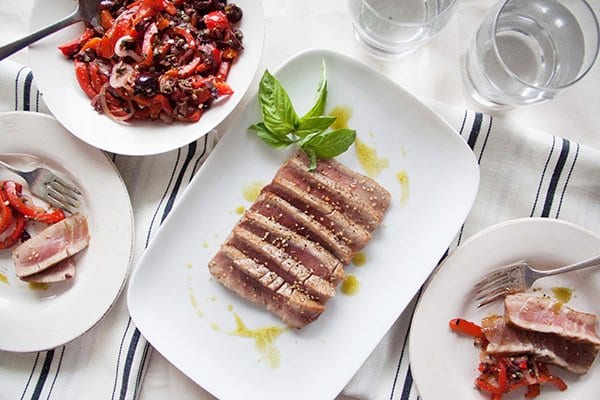 Seared Tuna And Roasted Red Pepper Relish