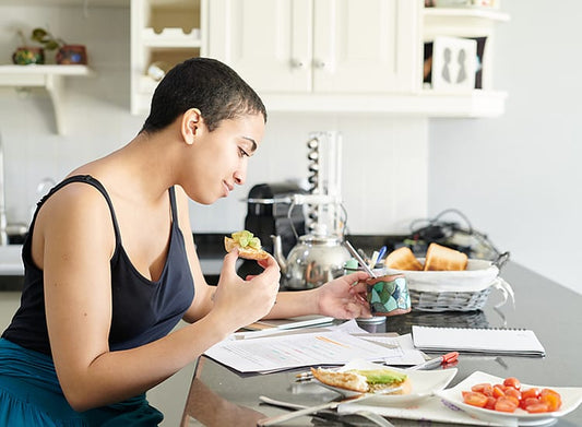 person eating a snack