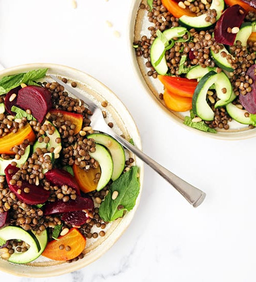 Lentil and Beet Salad with Pine Nuts