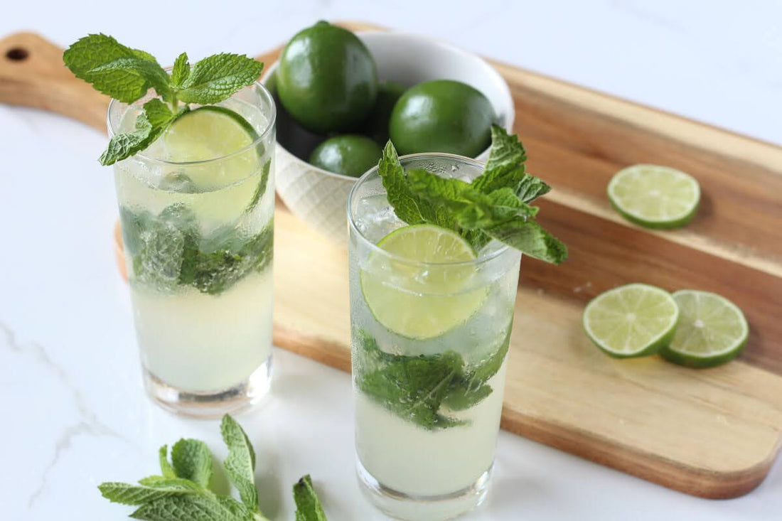 Yuzu Mojito Mocktail in glass
