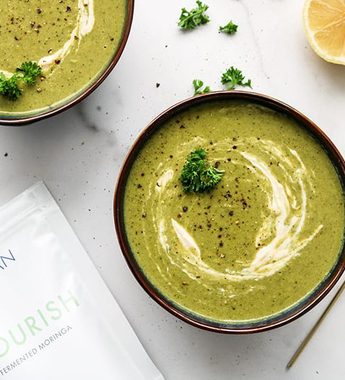 Roasted Greens And Moringa Soup