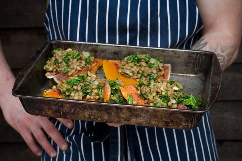 Roasted Winter Squash With Lentils