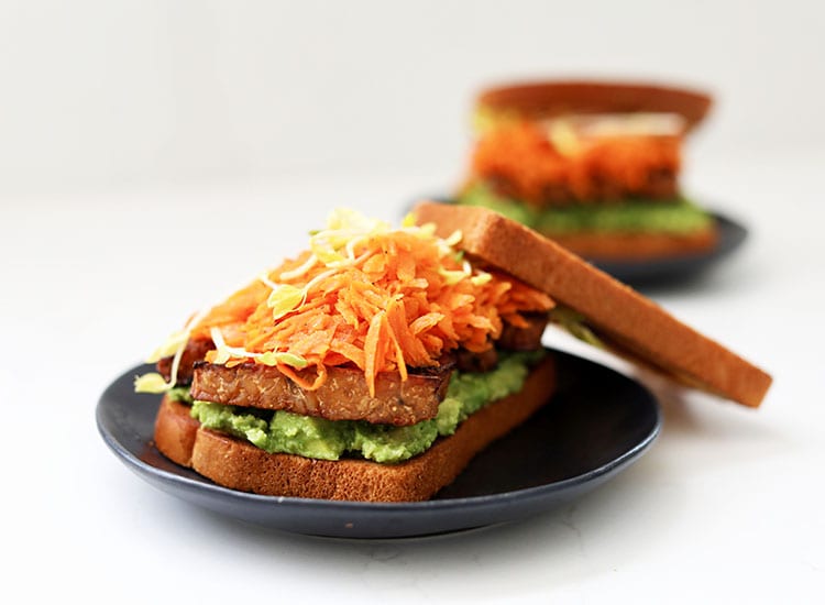 Yummy Vegan Carrot Tempeh Sandwich