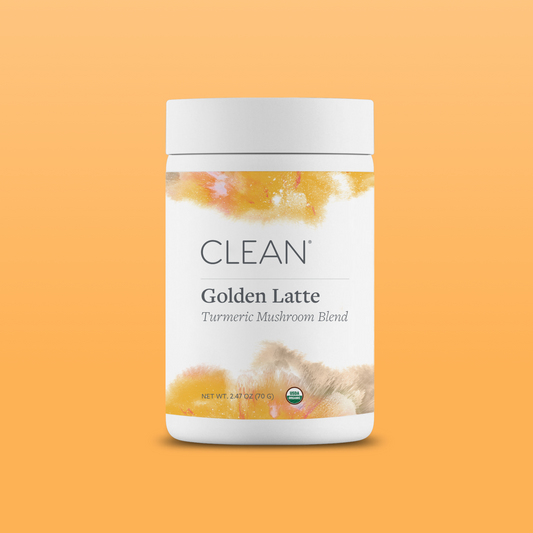 Organic Golden Turmeric Latte Mushroom Blend product image. Product card text: Gut, Brain & Inflammation Support view 1