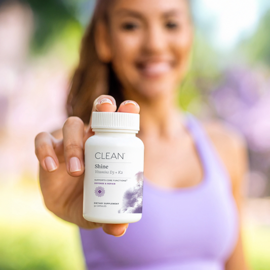 Shine D3 & K2 Supplement product image. Product card text: Supports Immune & Bone Health view 2